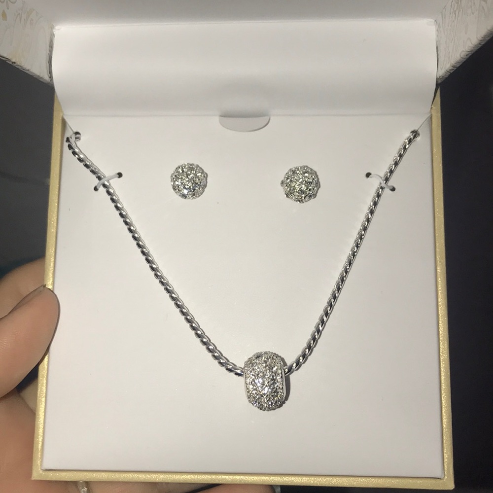 Earrings with necklace.